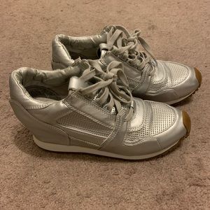 Nine West Silver Wedged Sneaker